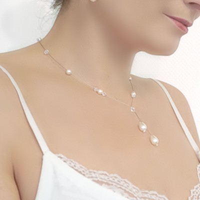 collier boréale forme Y cérémonie perles