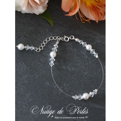 Noéline - bracelet de perles pour la mariée