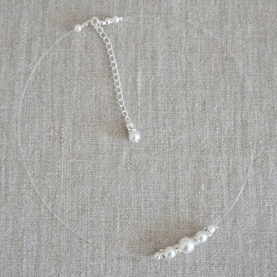 collier perles blanche mariage