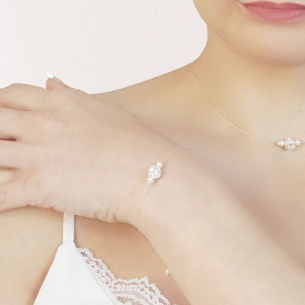 bracelet mariage mariée perles strass