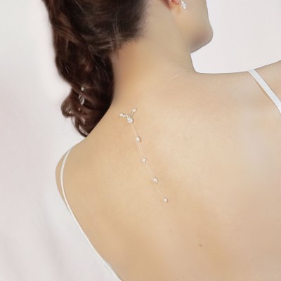 bijoux de dos mariée avec strass et perles