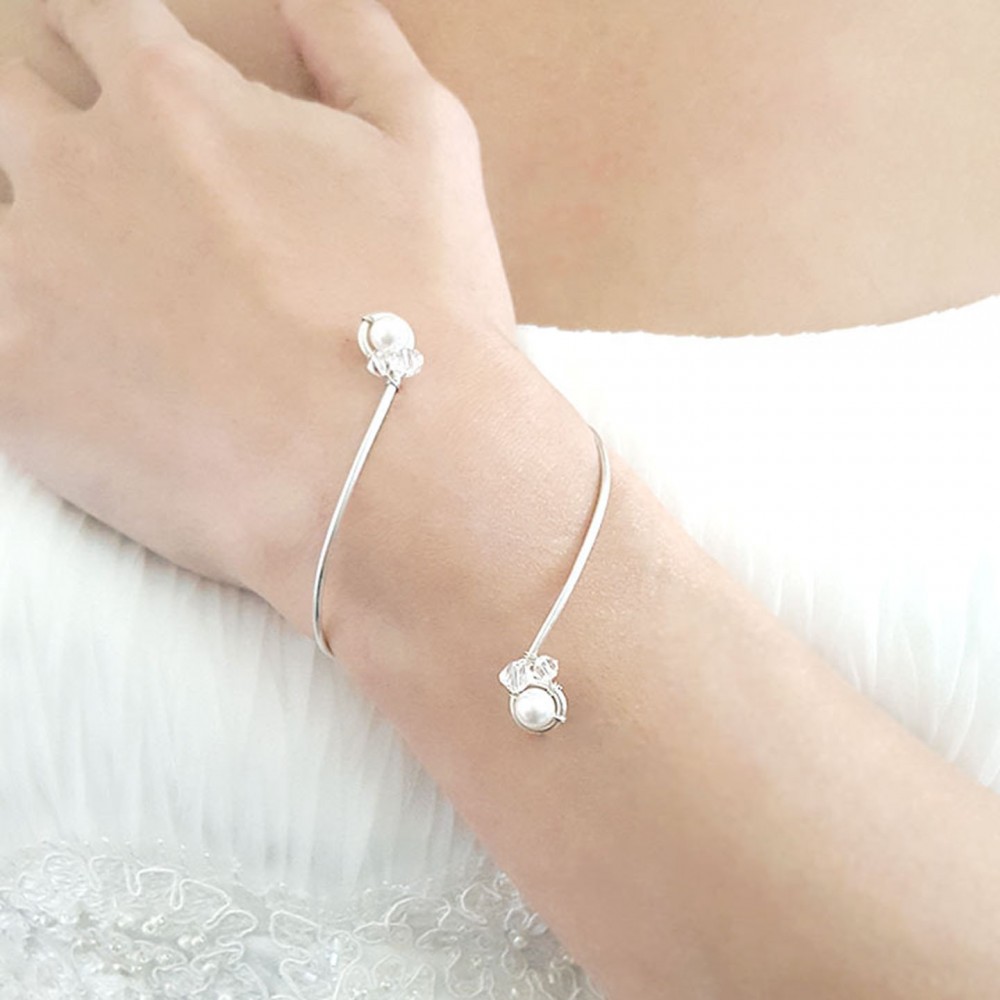 bracelet mariage métal perles
